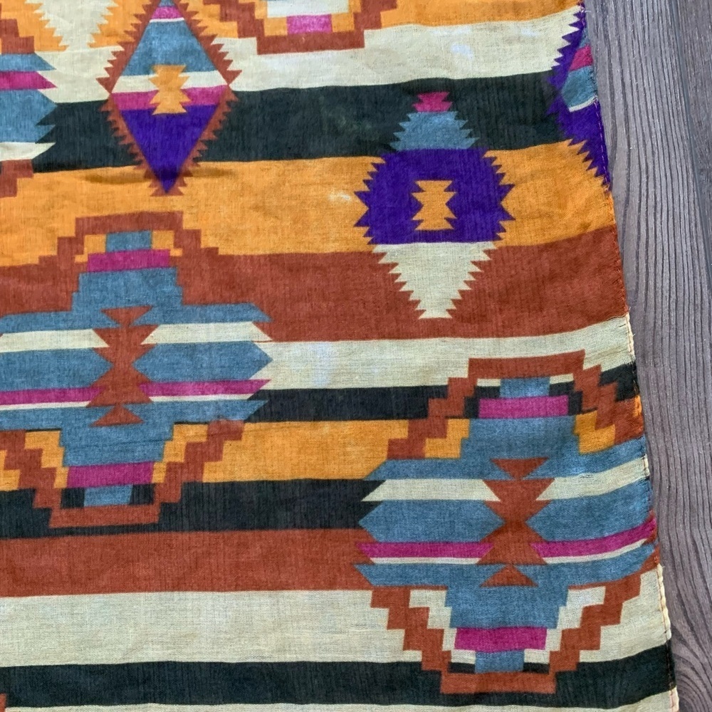 Colorful Abstract Patterned Scarf - Picture 5 of 7